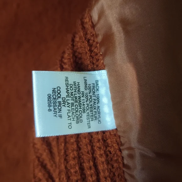 New! Faux-FuR✴️VEST~ Cinnamon-Brown  Size: S by Liz Claiborne - Picture 5 of 6